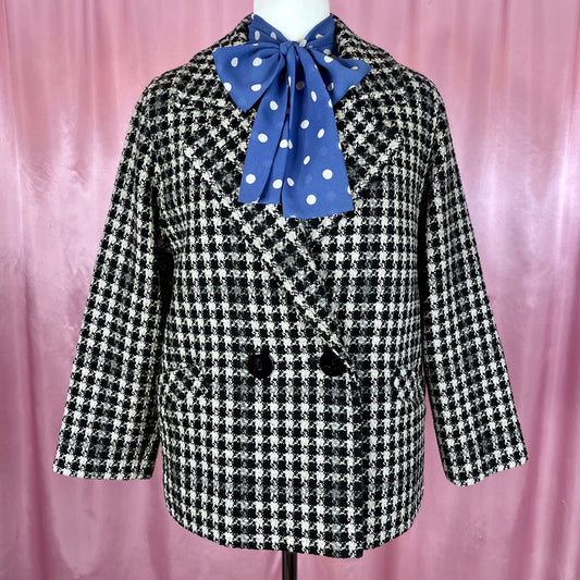 1980s houndstooth winter coat, by St Michael, size 14