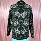 1980s Black patterned cardigan, by St Michael, size 8