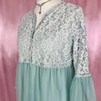 1960s Blue lace peignoir, unbranded, size 16