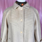 1980s Cream Wool swing coat, by C&A, size 18