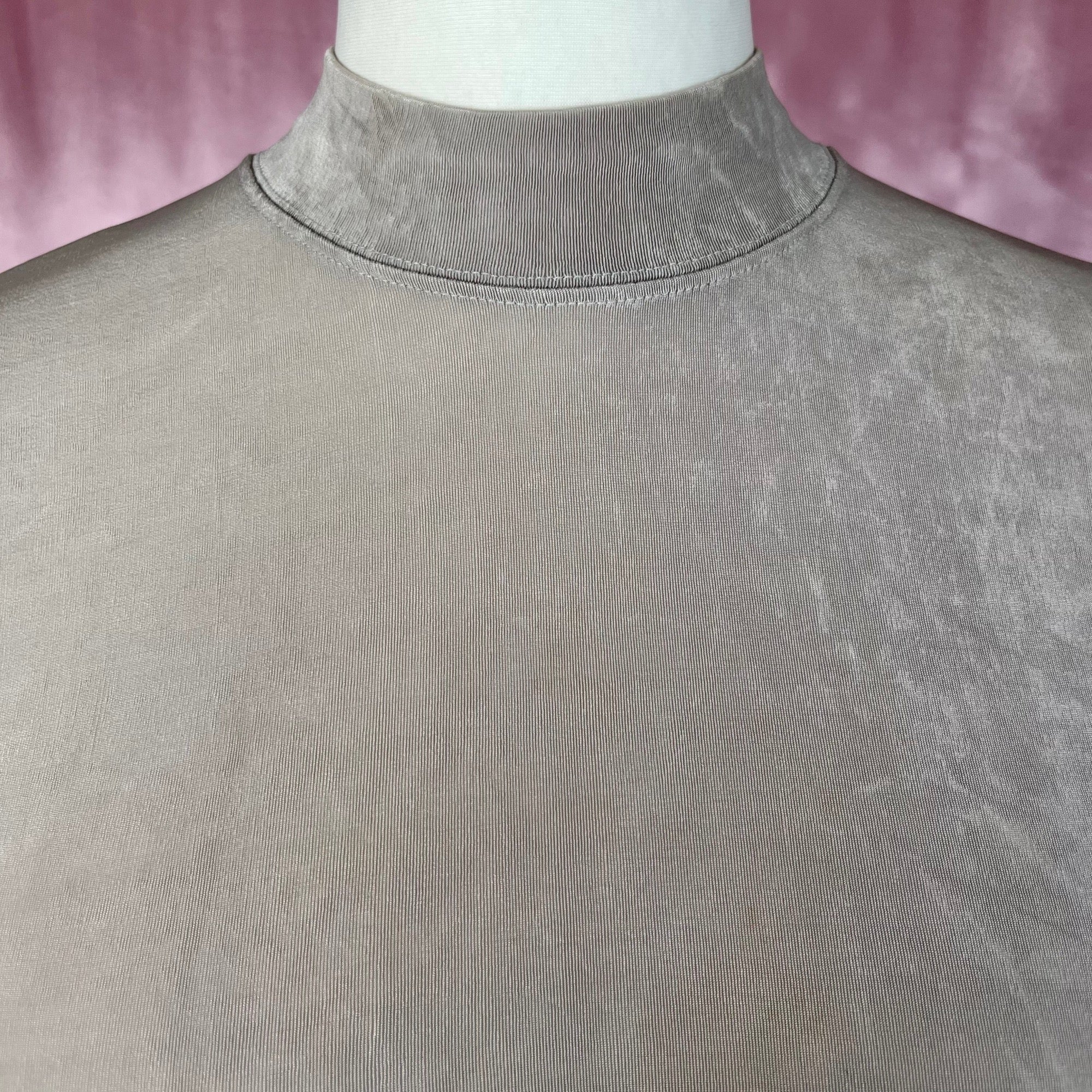 1990s slinky Silver mock neck, by Molder, size 14