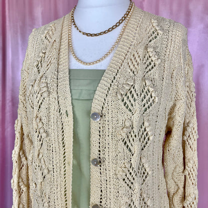 1990s textured knit cardigan, By Laura Ashley, size 12