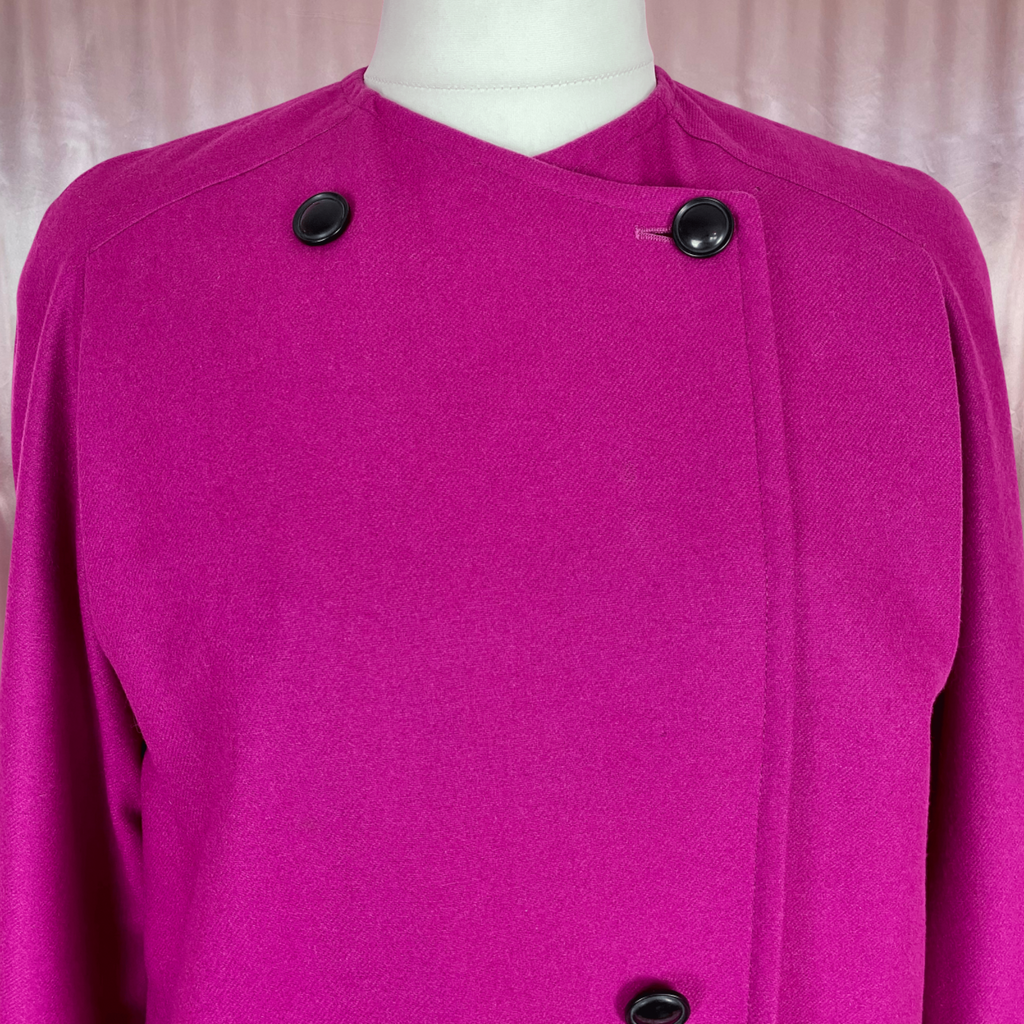 1980s Magenta wool coat, by Windsmoor, size 16