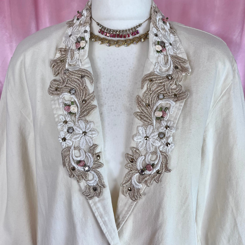 1980s Embellished denim jacket, unbranded, size 14/16
