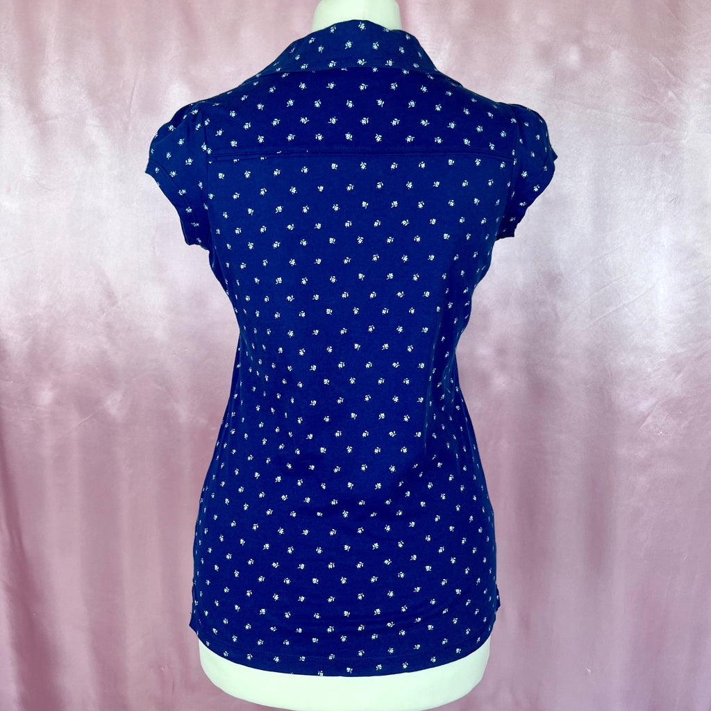 Y2K royal blue polo tee, by New Look, size 6