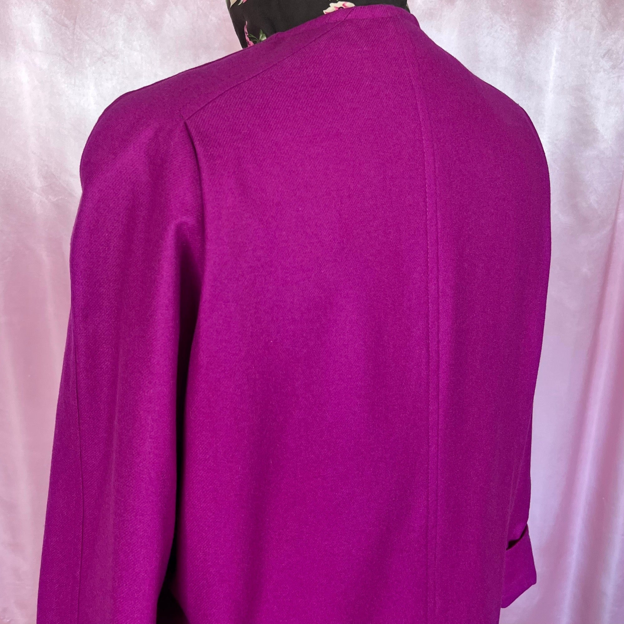 1980s Magenta wool coat, by Windsmoor, size 16