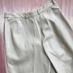 1980s Cream Italian leather trousers, by Brecos, size 6