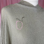 1980s Silver batwing jumper, by Chrysalis, size 8