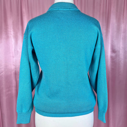 1990s Turquoise jumper, by St Michael, size 10