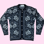 1980s Black patterned cardigan, by St Michael, size 8