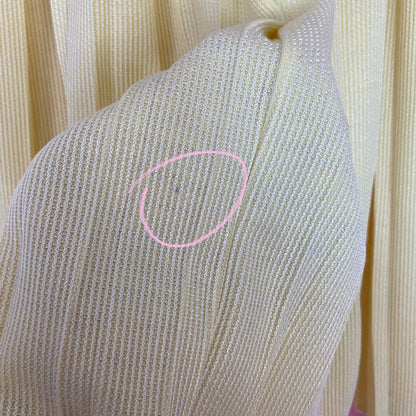 1980s pale yellow pleated skirt, Unbranded, size 14