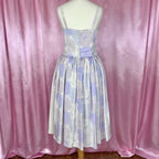 1980s pastel floral prom dress, by Frank Usher, size 8