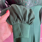 1970s Forest Green maxi dress, unbranded, size 12