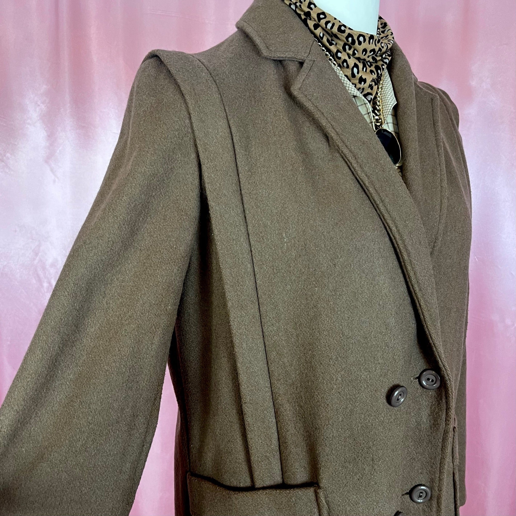 1980s long Brown coat, unbranded, size 14