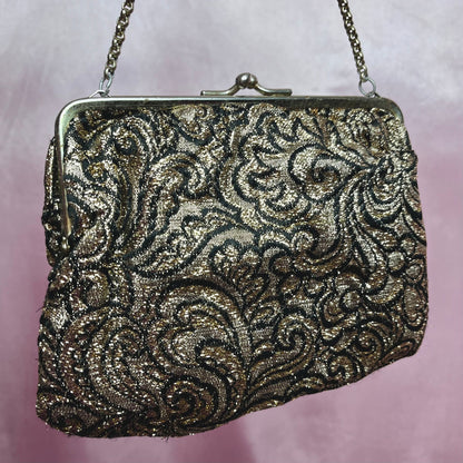 1960s Black & Gold Lurex bag