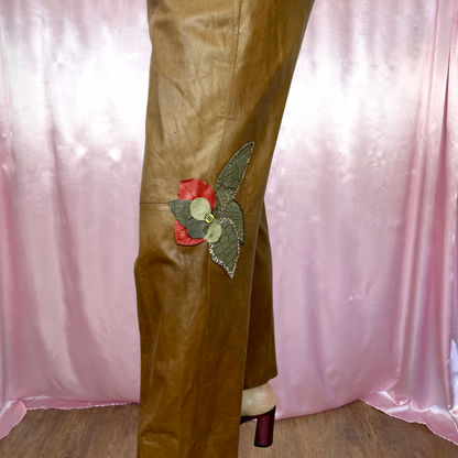 1980s leather embellished trousers, by Cesare Piccini, size 10