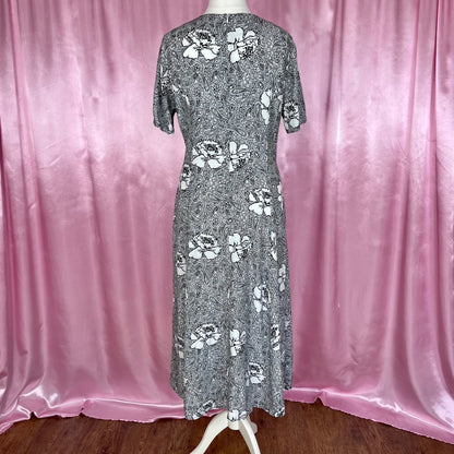 1990s paisley print midi dress, Unbranded, size 14