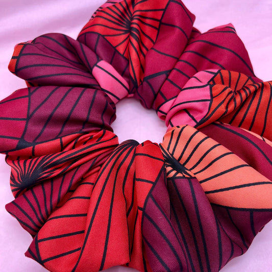 Oversize reworked red & pink scrunchie