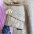 1980s Cream Wool swing coat, by C&A, size 18