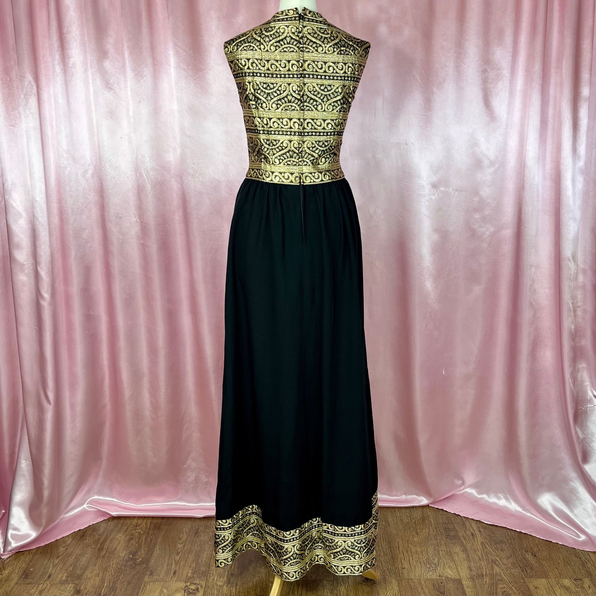 1960s Black & Gold dress, by Kitty Copeland, size 8