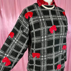 1980s Black appliqué jumper, by Cote á Cote, size 14