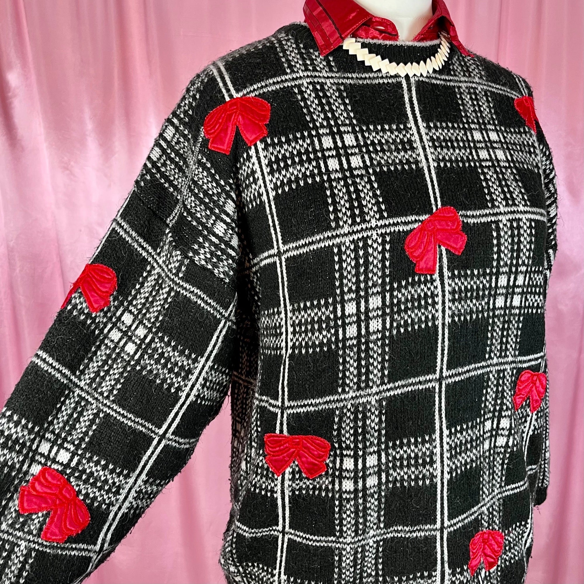 1980s Black appliqué jumper, by Cote á Cote, size 14