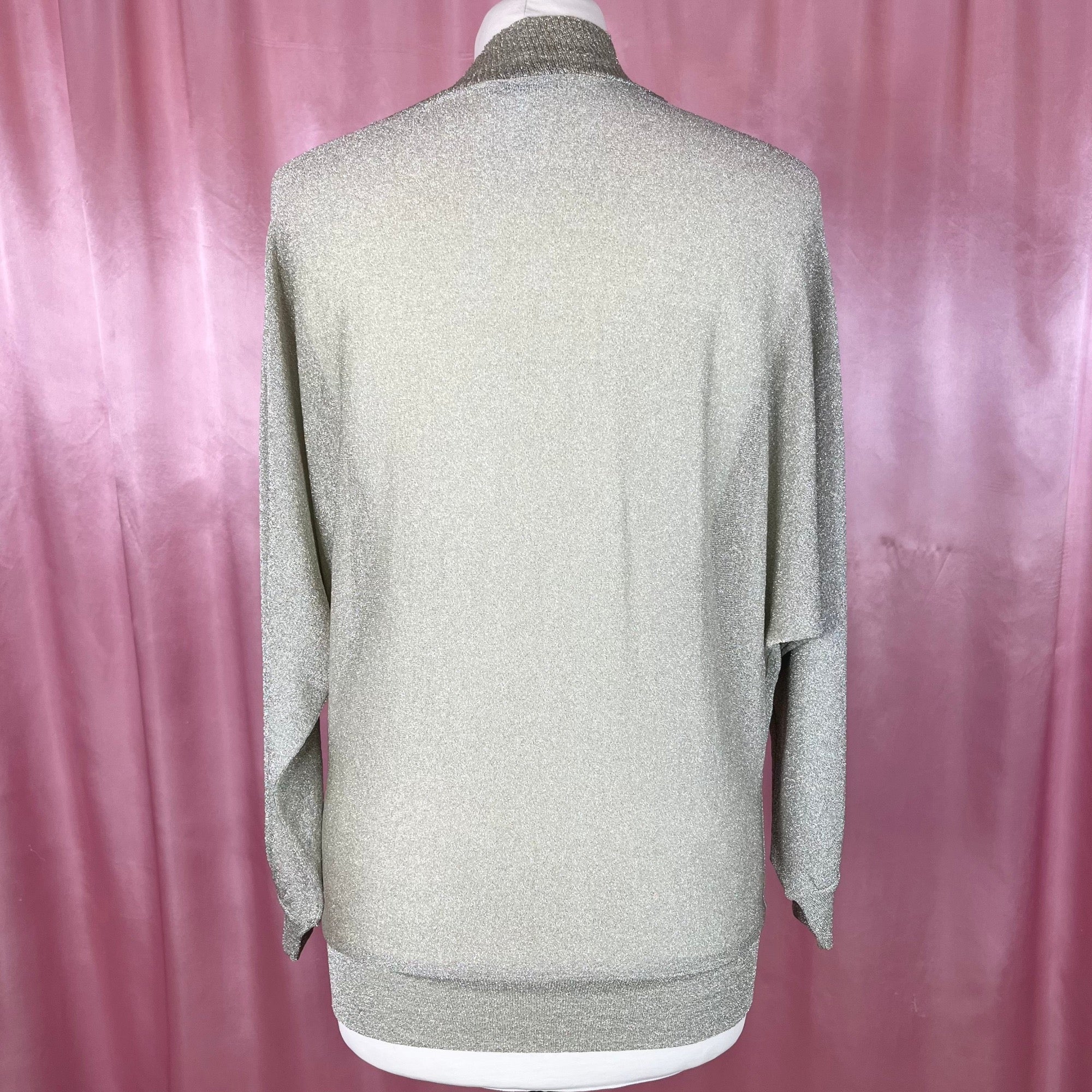 1980s Silver batwing jumper, by Chrysalis, size 8