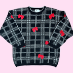 1980s Black appliqué jumper, by Cote á Cote, size 14