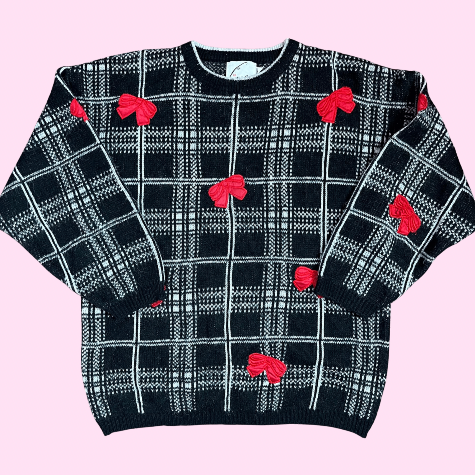 1980s Black appliqué jumper, by Cote á Cote, size 14