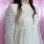1970s Cream boho wedding dress, ILGWU, size 6