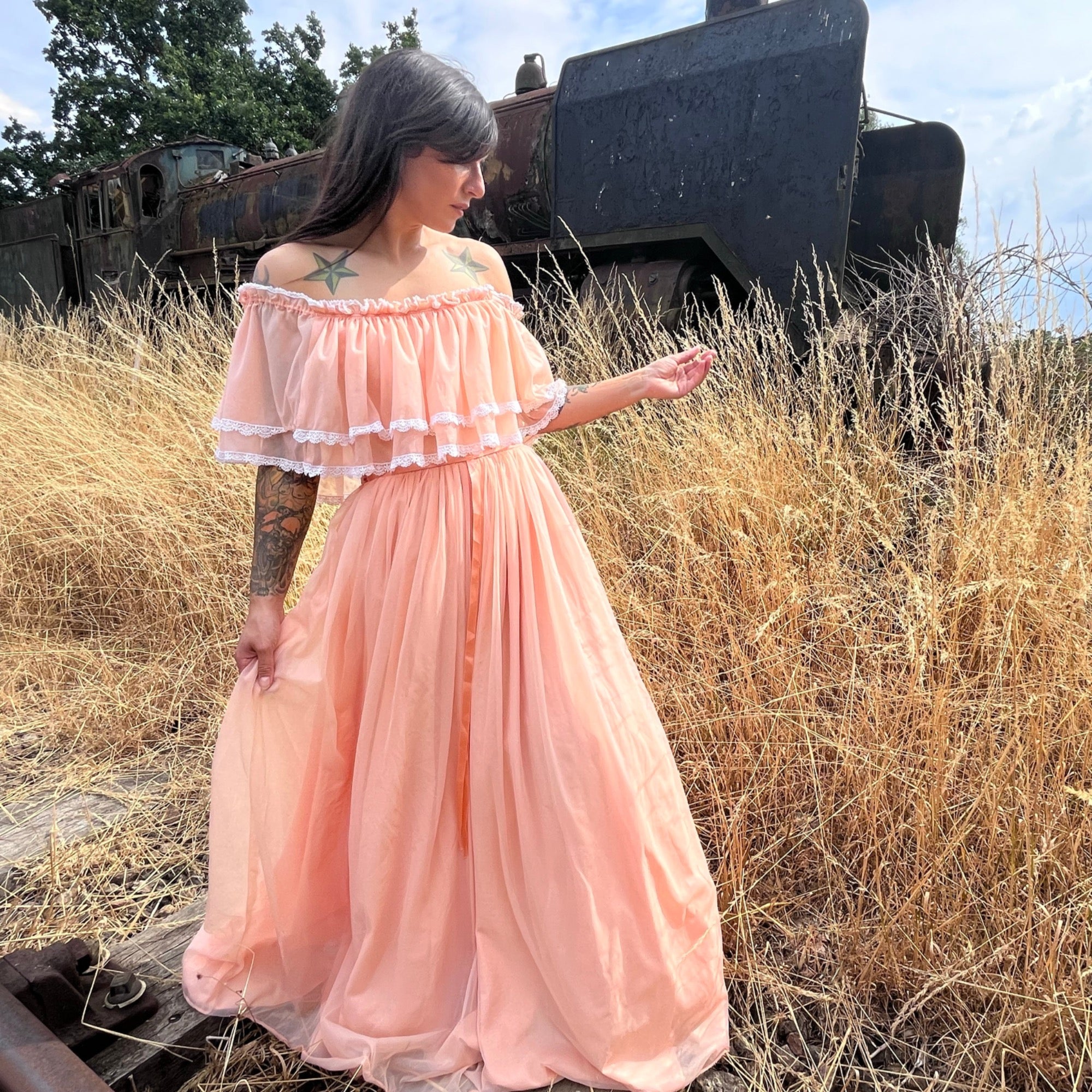 Peach grad outlet dress