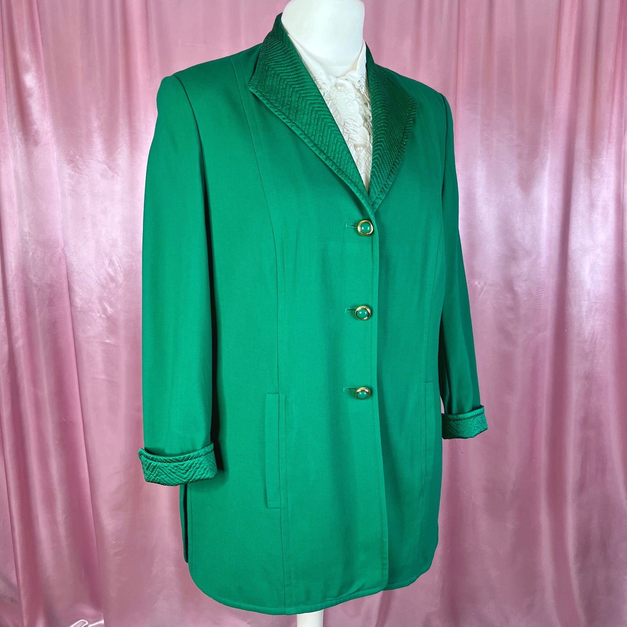 1980s Green wool blazer, by Antonette, size 16