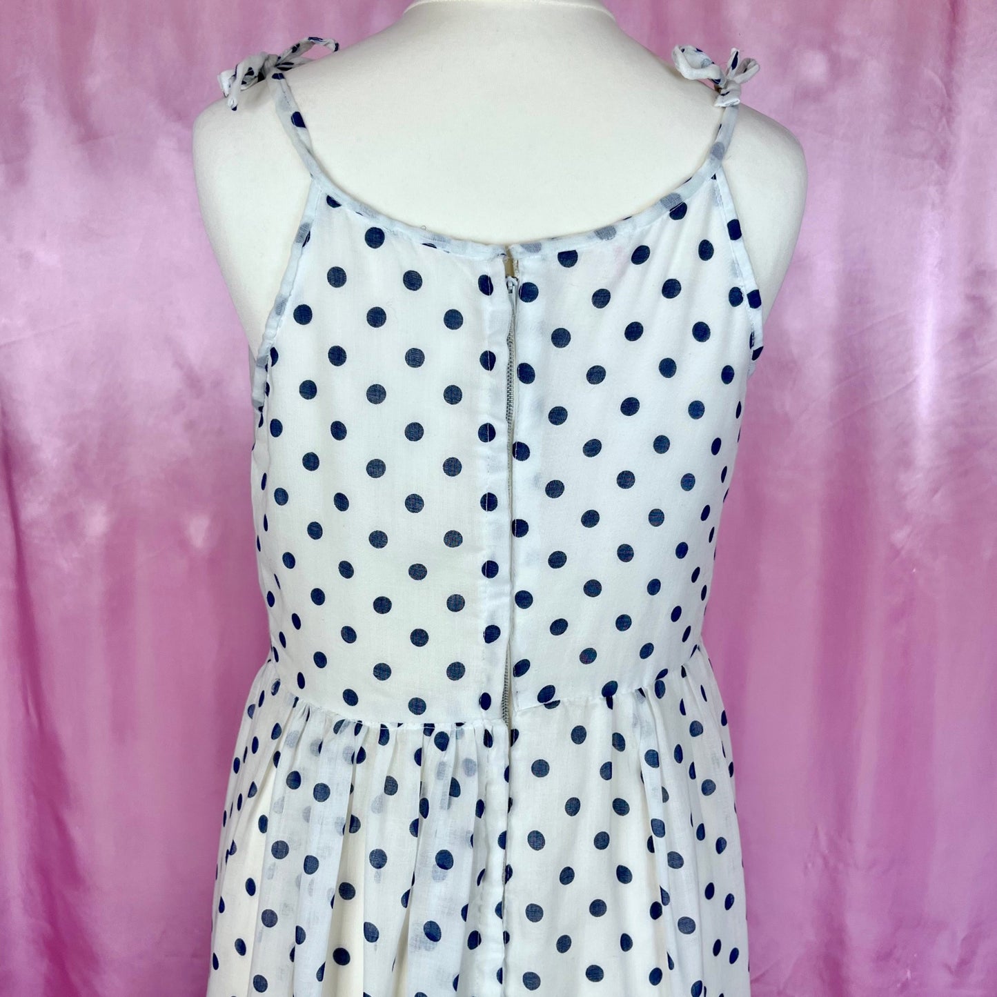 1970 polka dot prairie dress, unbranded, size 6