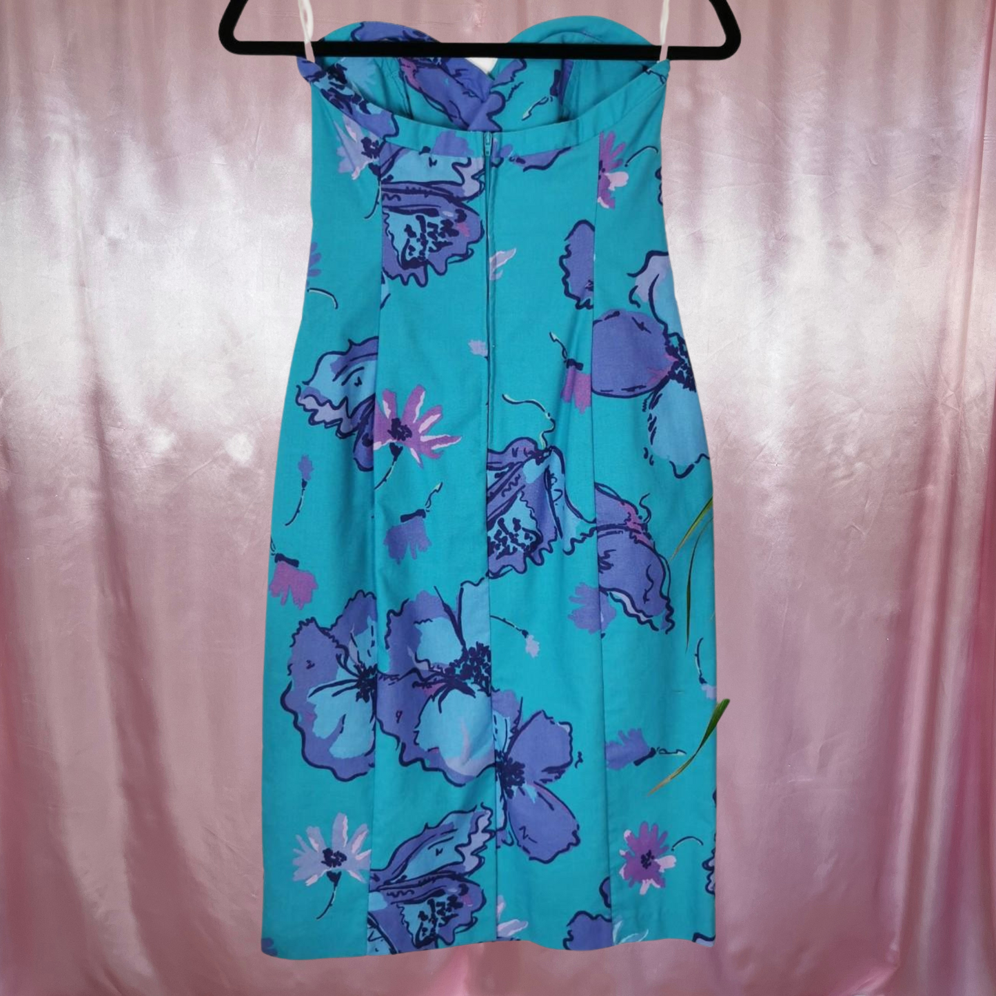 1980s floral strapless dress, by Laura Ashley, size 4