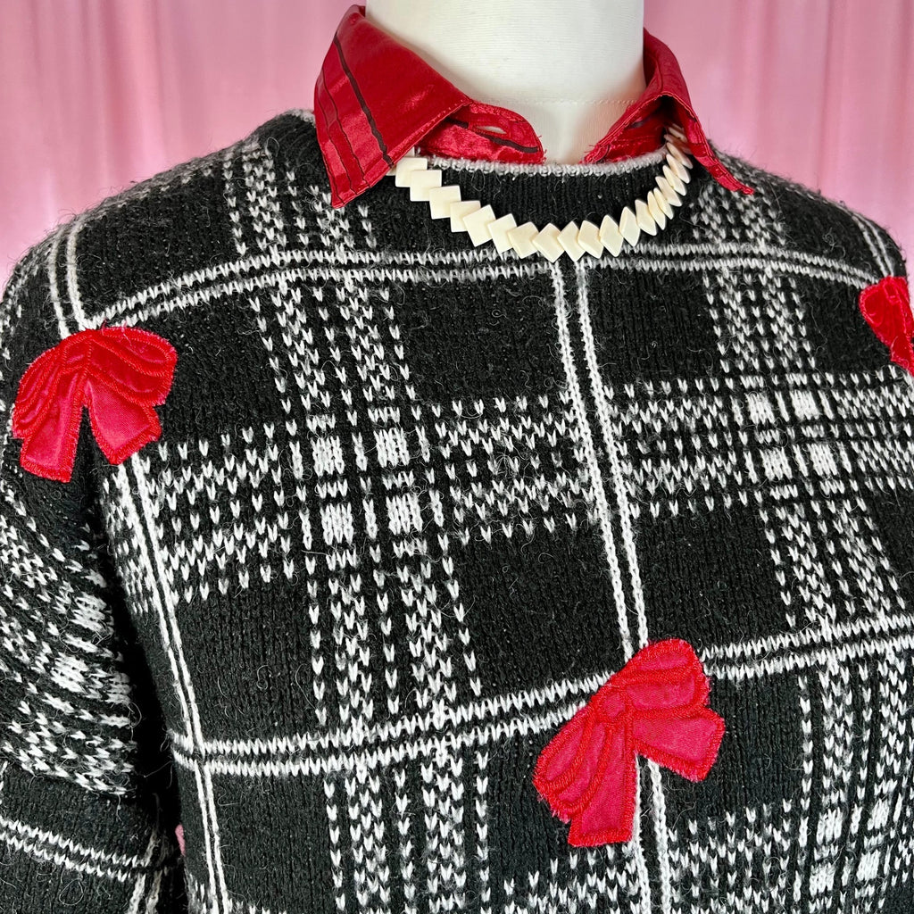 1980s Black appliqué jumper, by Cote á Cote, size 14