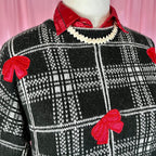 1980s Black appliqué jumper, by Cote á Cote, size 14