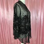 1980s Sheer sequin jacket, by Gina Bacconi, size 12/14