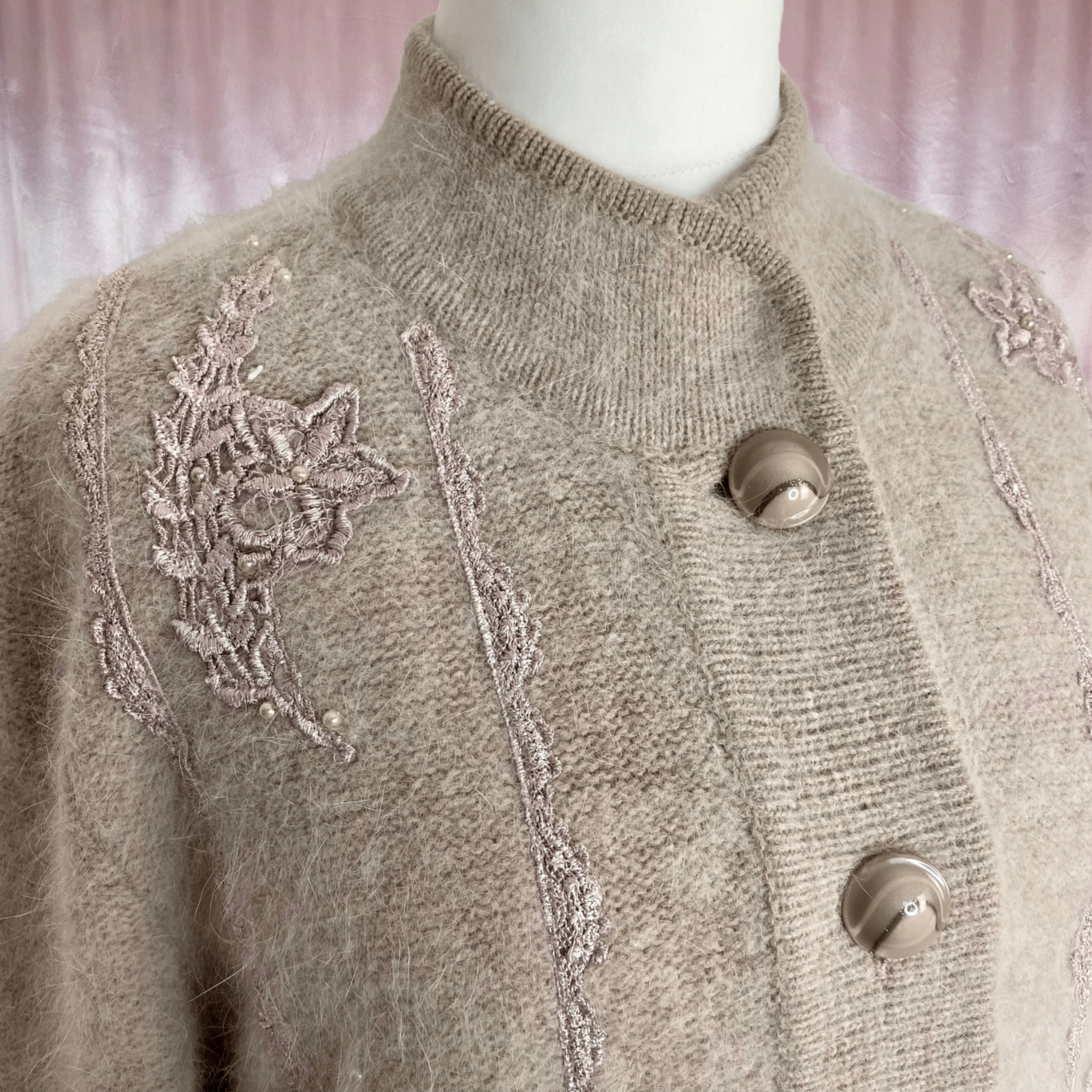 1990s Blush embroidered coatigan, by Cindrela, size 16