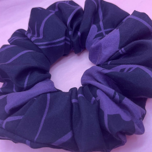 Reworked handmade Navy & purple scrunchie