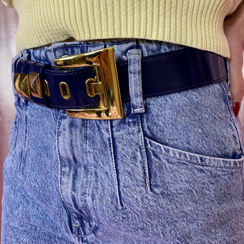 1980s Blue chunky belt, size 12-16