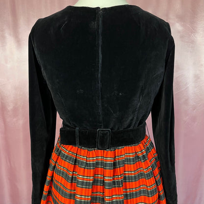 1960s Orange & black dress, by Montigo Bay, size 14