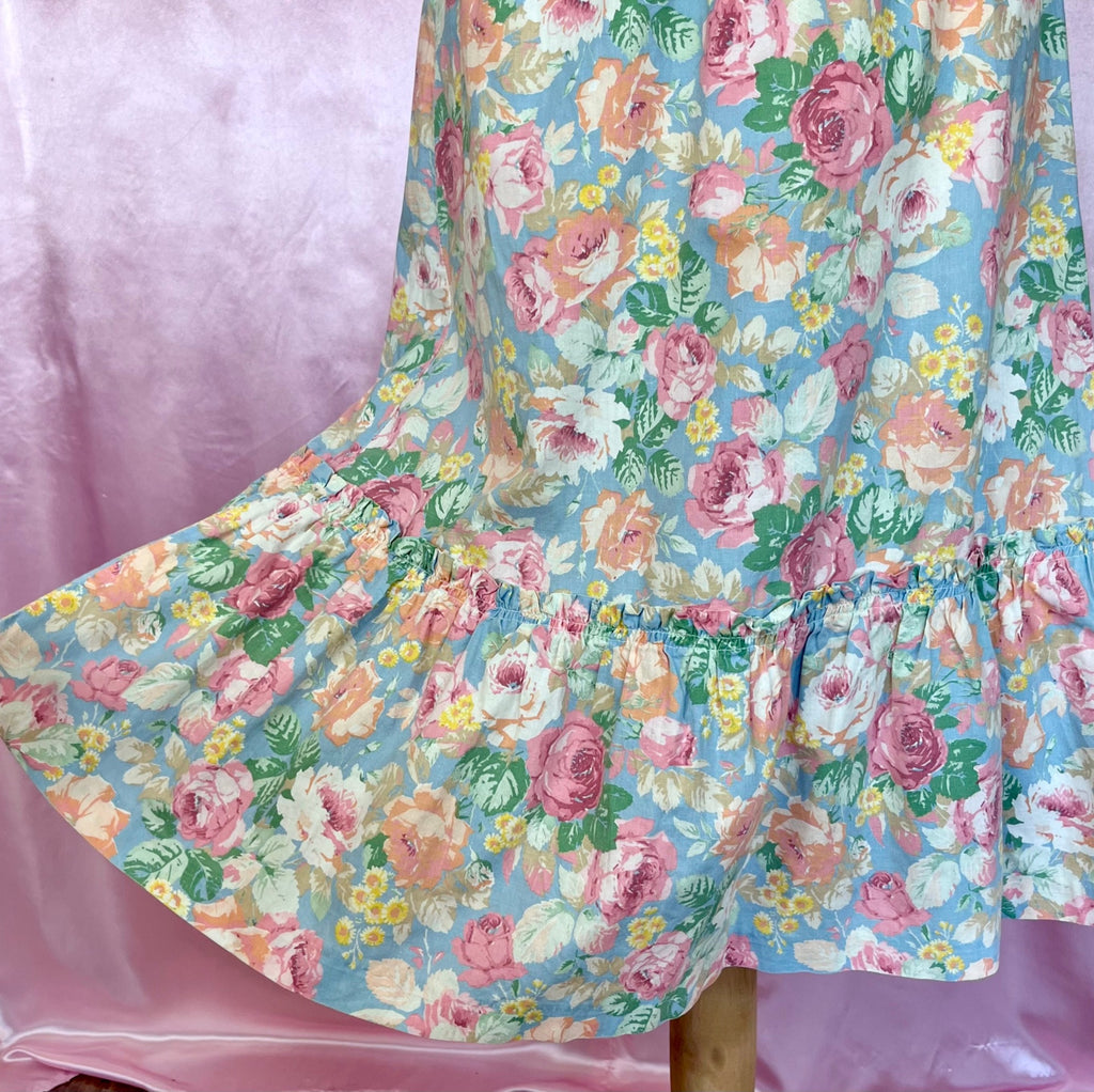 1970s pastel cotton prairie skirt, by Legends, size 6