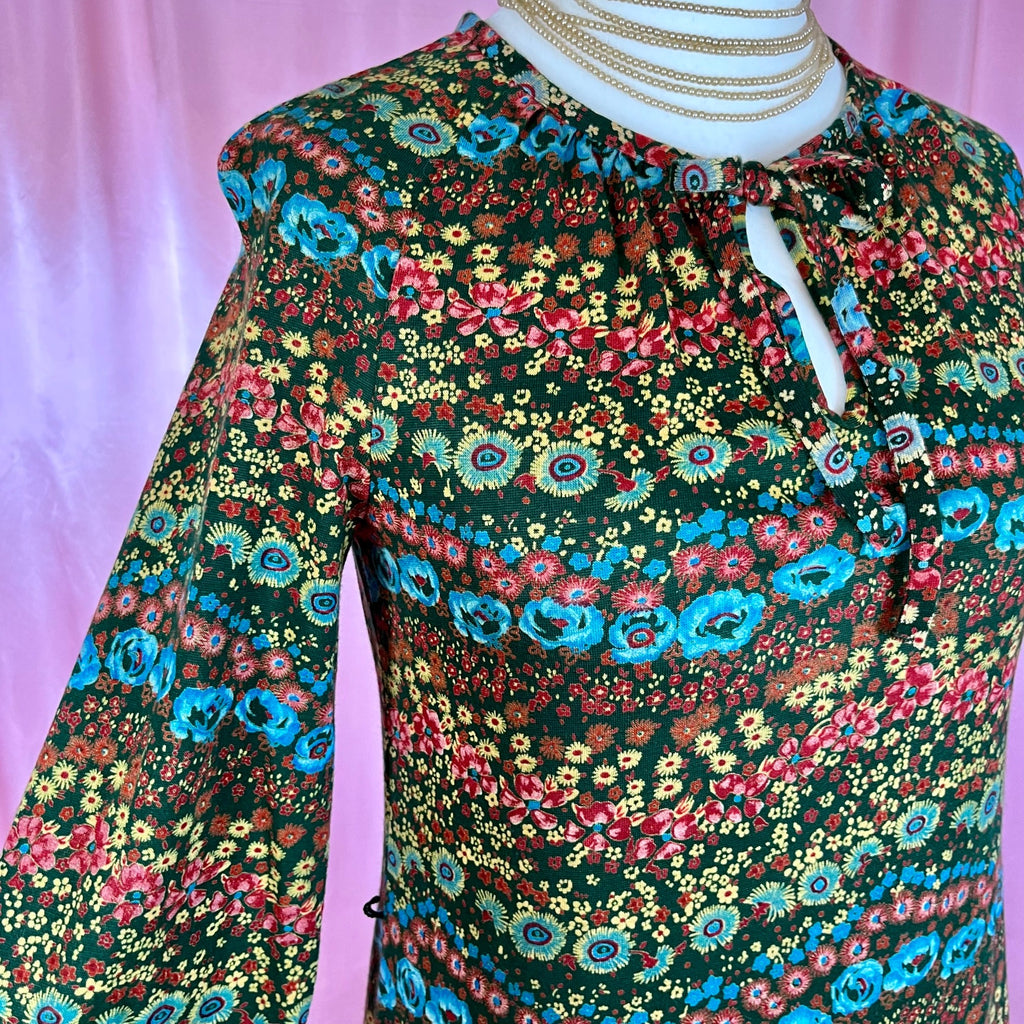 1960s floral jersey dress, by St Michael, size 12