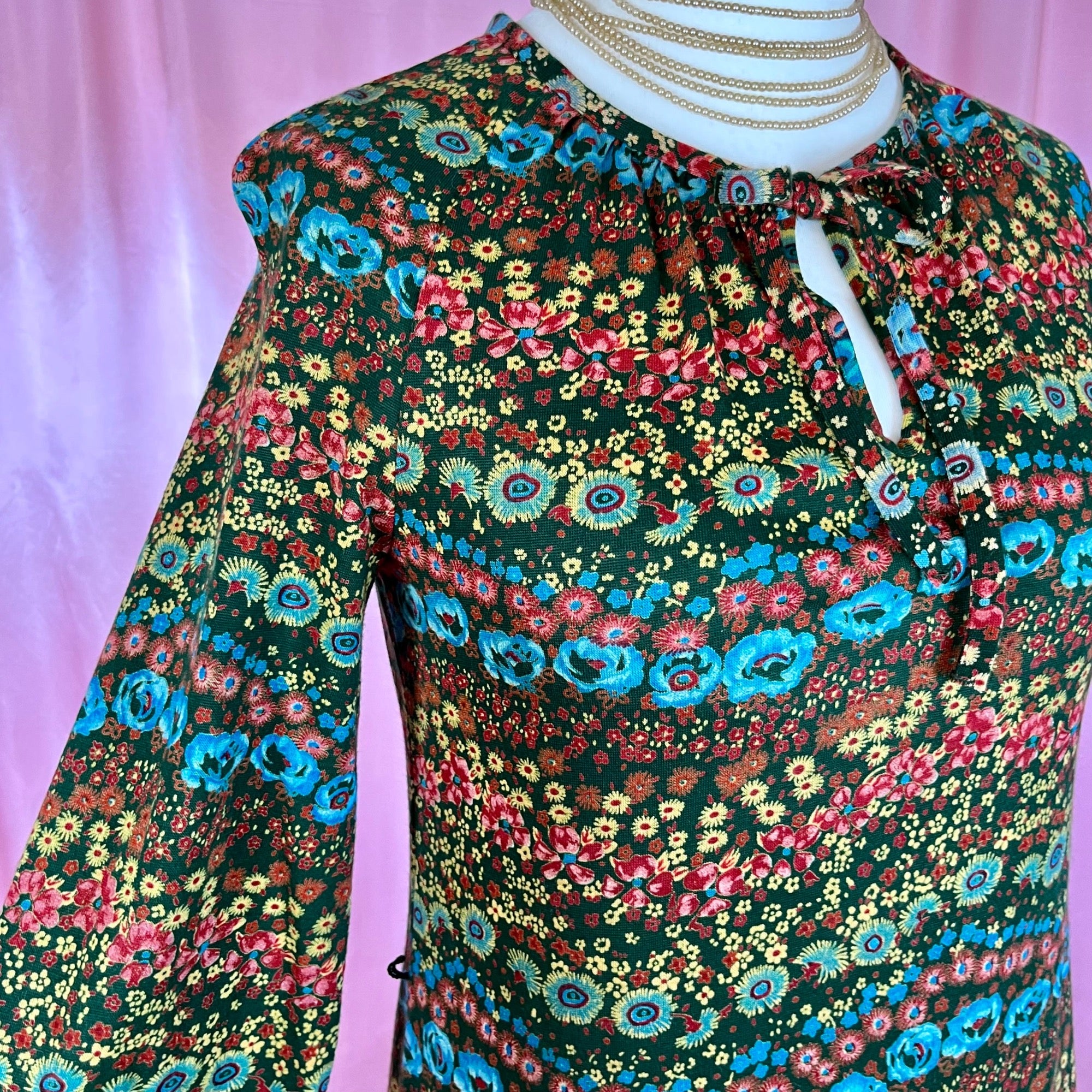 1960s floral jersey dress, by St Michael, size 12