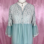 1960s Blue lace peignoir, unbranded, size 16