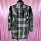 1980s Black & White plaid coat, by David Barry, UK 18