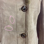 1970s Tan suede shearling coat, unbranded, size 6