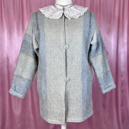 1980s Blue mohair jacket, by Berger Pledd, size 16