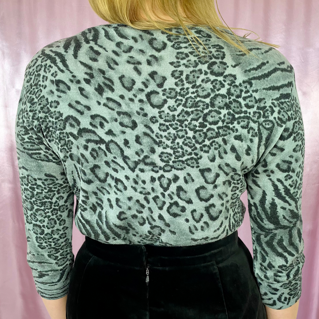 Y2K animal print cardigan, by Select, size 10
