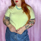 1990s pale Yellow jumper, unbranded, size 18